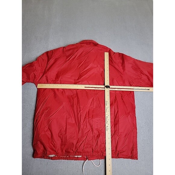 Vtg Plac Jac Dunbrooke Windbreaker Mens L Red Trucker Million Miles Zip Safety - Picture 11 of 15